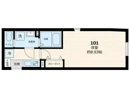 GATE RESIDENCE MITAKA(1K/1階)の間取り写真