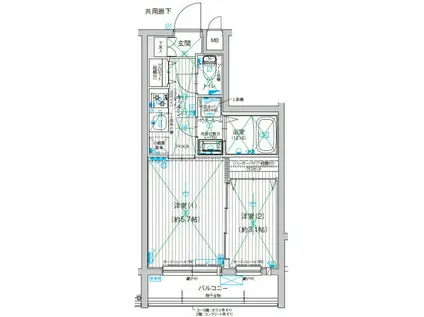 MJC京都ESTRUTH(2K/4階)の間取り写真