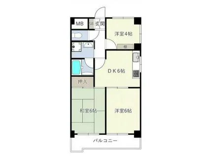 イノベ日野台(2LDK/3階)の間取り写真