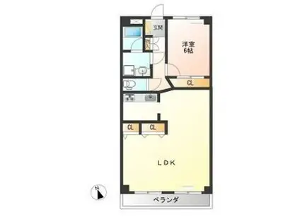 ネオ・ニシキ(1LDK/2階)の間取り写真
