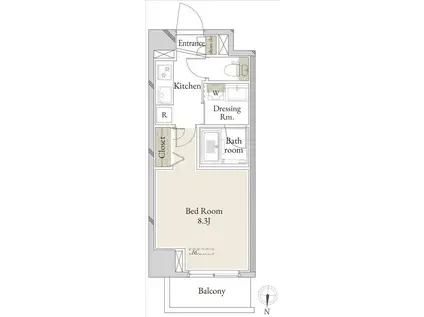 オルキス千住(1K/4階)の間取り写真