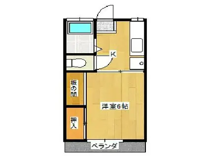 シエスタII(1K/1階)の間取り写真