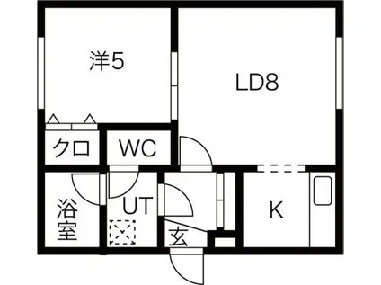 ガーデンコート壱番館(1LDK/4階)の間取り写真