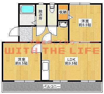 コンチェルト東合川II(2LDK/5階)の間取り写真