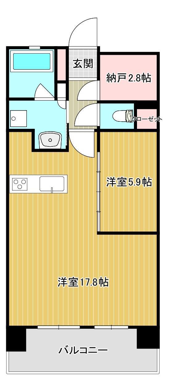 MJR鹿児島中央駅前ザ・ガーデン(1SLDK/10階)の間取り写真