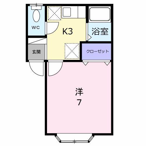 セジュール青山(1K/1階)の間取り写真
