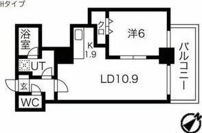 ドエル琴似(1LDK/6階)の間取り写真