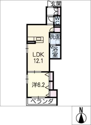 SHAMAISON BEL VIE(1LDK/2階)の間取り写真