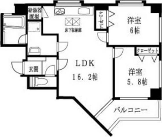 サウスウエストプラザ(2LDK/11階)の間取り写真