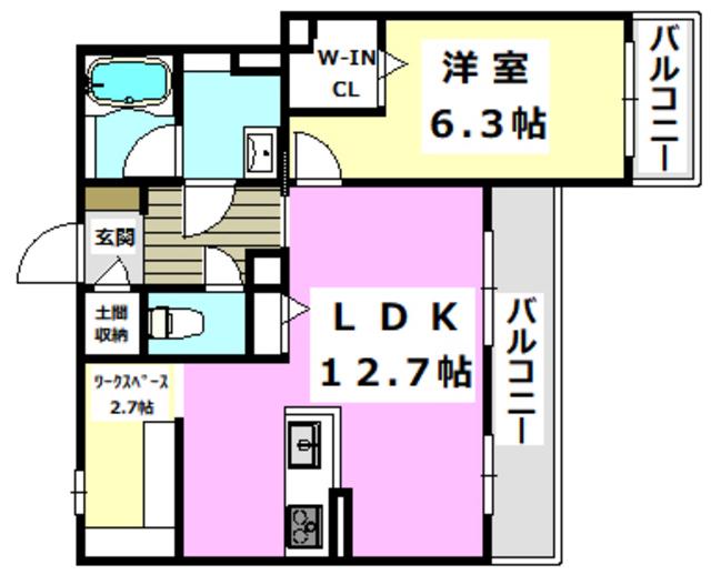 ＪＲ東海道本線 茨木駅 徒歩9分 3階建 築4年(1LDK/3階)の間取り写真