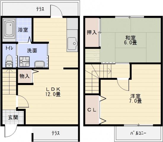 M・ROSEST(2LDK/1階)の間取り写真