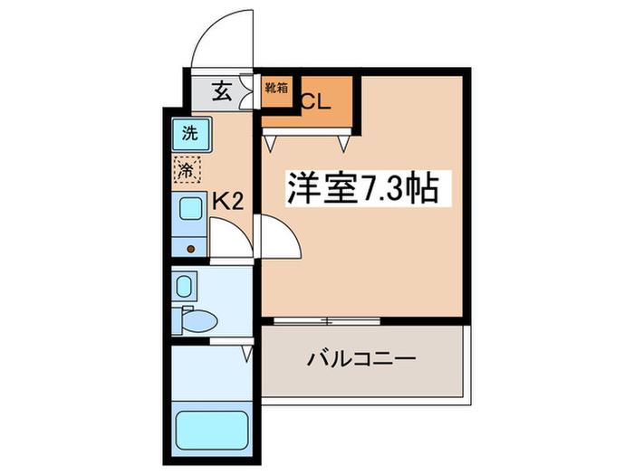 NEXIA海老名(1K/2階)の間取り写真