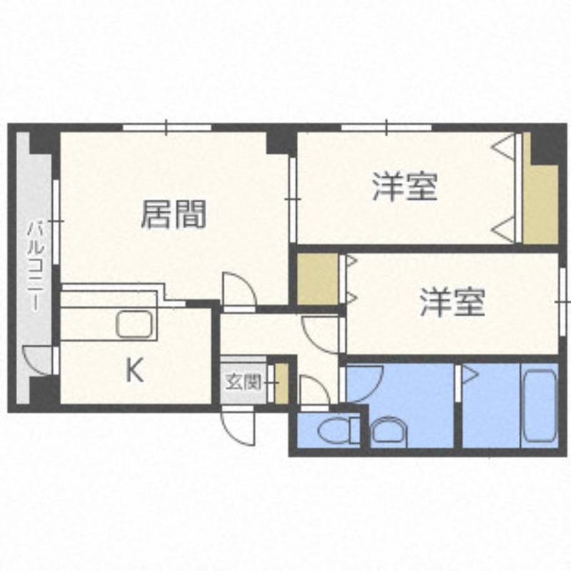 正和マンション(2LDK/4階)の間取り写真