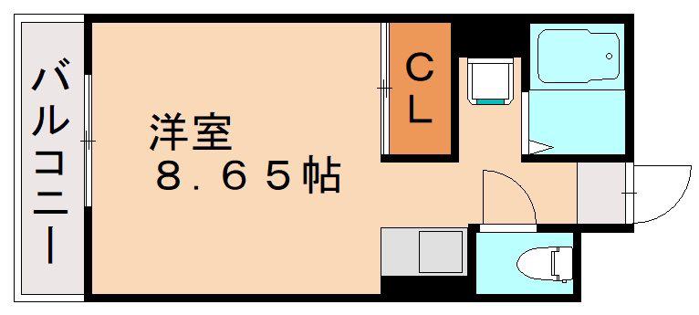 メゾン東武三萩野(ワンルーム/8階)の間取り写真