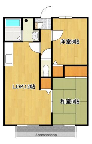 メゾンK(2LDK/1階)の間取り写真