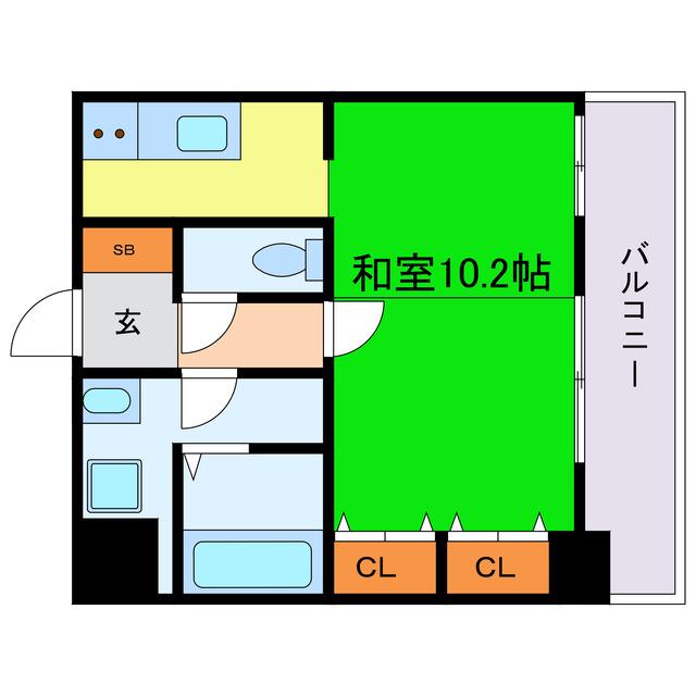 MEET ME 梅田西(1K/10階)の間取り写真