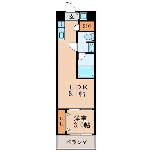 セノアタワー泉(1LDK/11階)の間取り写真