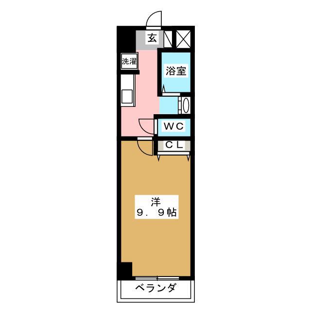 セントラルコート21(1K/6階)の間取り写真