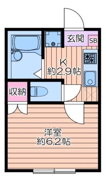 ソル・フルール(1K/1階)の間取り写真