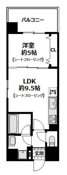 ポートサイド アーバン レジデンス(1LDK/4階)の間取り写真
