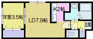GARE AC32(1LDK/2階)の間取り写真