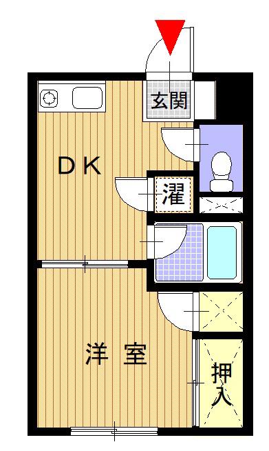 アンテルナ富水1(1DK/2階)の間取り写真