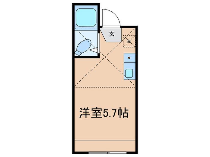 レジデンス中和泉B棟(ワンルーム/2階)の間取り写真