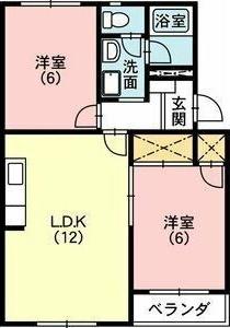 ラフィーネK(2LDK/3階)の間取り写真