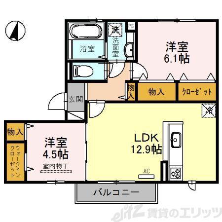 AMBIENCE(2LDK/2階)の間取り写真