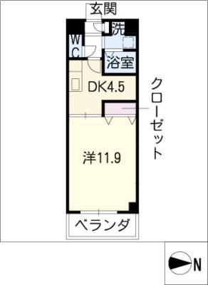DE CAMPAGNE(1DK/2階)の間取り写真