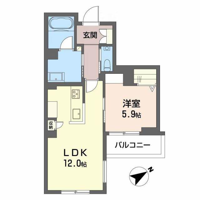 ALLUME(1LDK/3階)の間取り写真