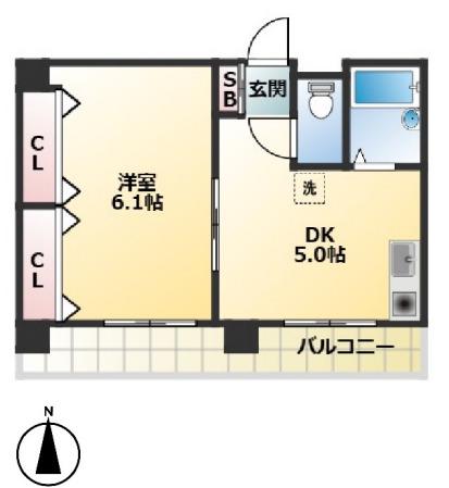 アドレス下北沢(1DK/4階)の間取り写真