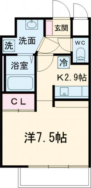 クレシタ大国(ワンルーム/9階)の間取り写真
