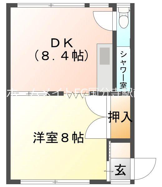 飯塚ビル(ワンルーム/3階)の間取り写真
