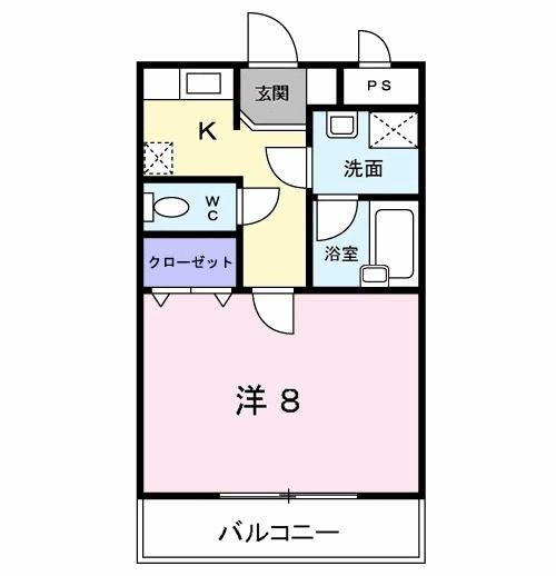 ジュネス黒髪(1K/1階)の間取り写真