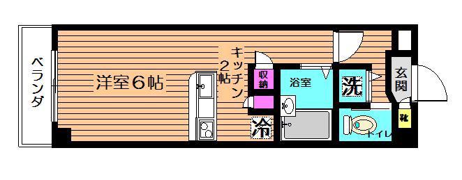 フォーラム阿佐谷(1K/2階)の間取り写真