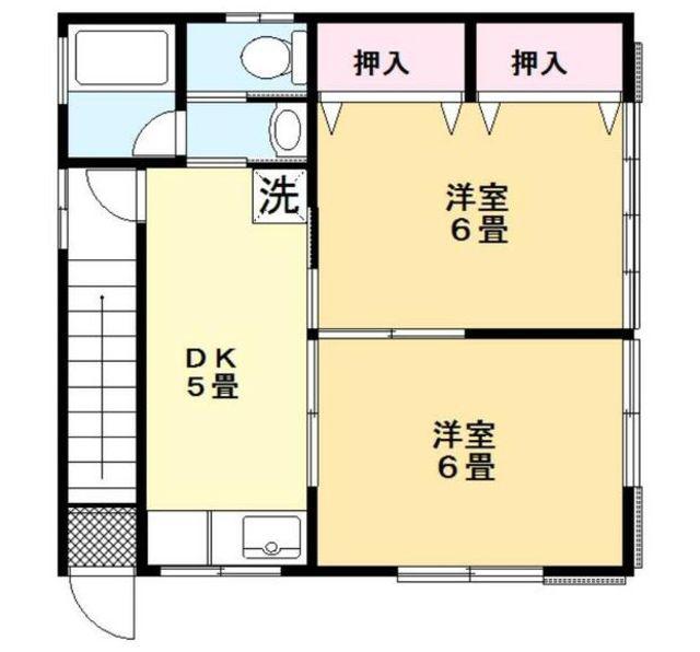 第二光ハイツ(2DK/2階)の間取り写真