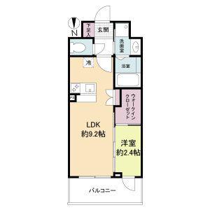 セレニテ谷町四丁目アリエ(1LDK/2階)の間取り写真