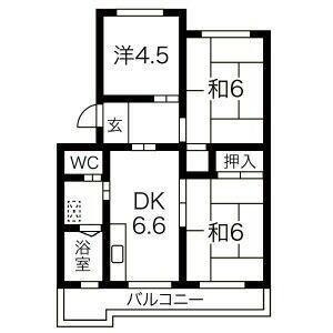 コーポのぐろ(3DK/2階)の間取り写真