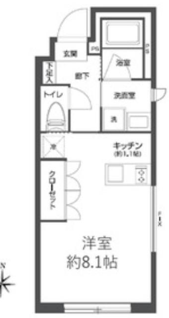 プラティーク森下(1K/3階)の間取り写真