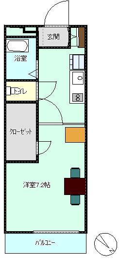 ワイズ南馬込(1K/1階)の間取り写真
