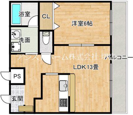 シティーコート熊野町(1LDK/7階)の間取り写真