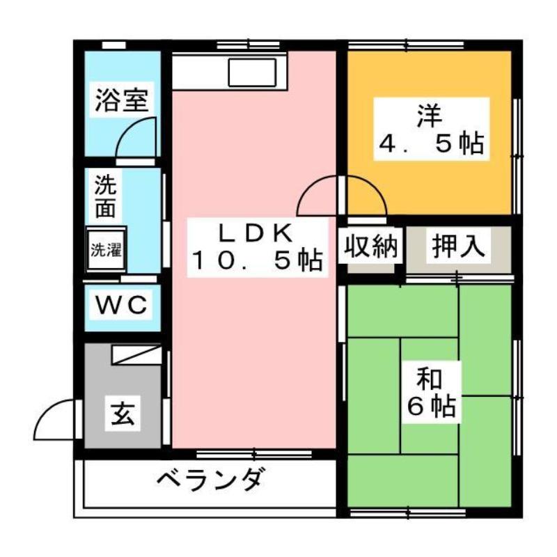 シャリテホサキ(2LDK/2階)の間取り写真