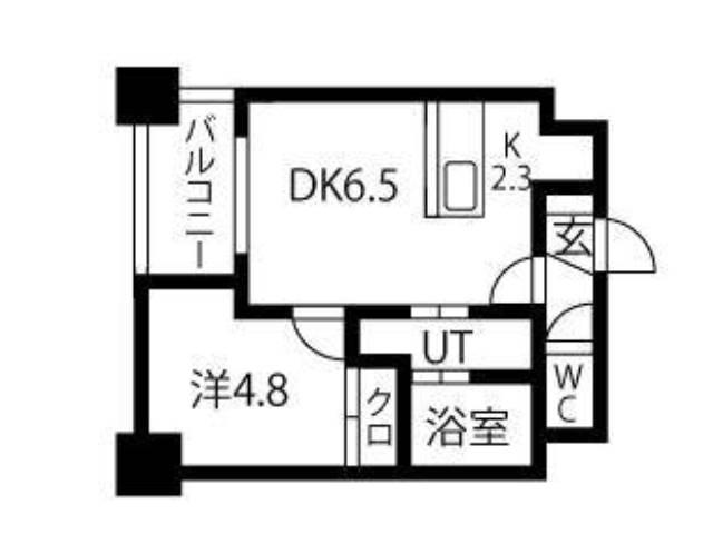 プライマル札幌琴似(1LDK/5階)の間取り写真