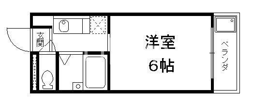 伏見上野ハイツ(1K/4階)の間取り写真