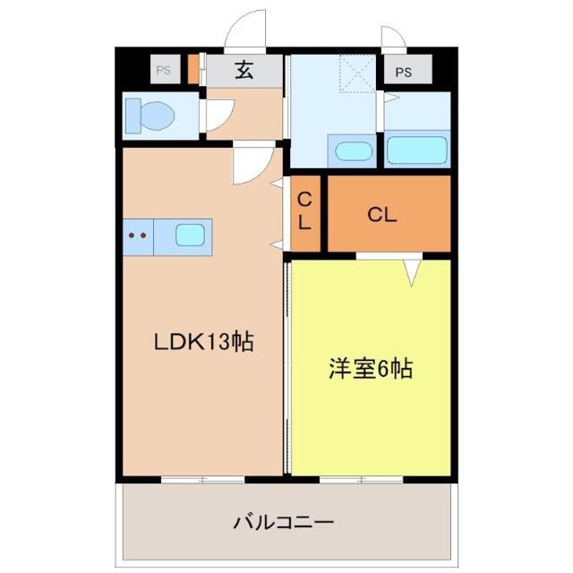 ルイス一番館(1LDK/1階)の間取り写真