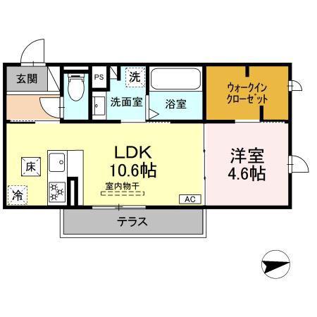 グラン・パレ・アン(1LDK/1階)の間取り写真