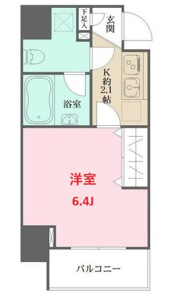 プリモ・レガーロ北品川(1K/2階)の間取り写真