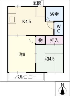 コーポ桜井(2K/1階)の間取り写真