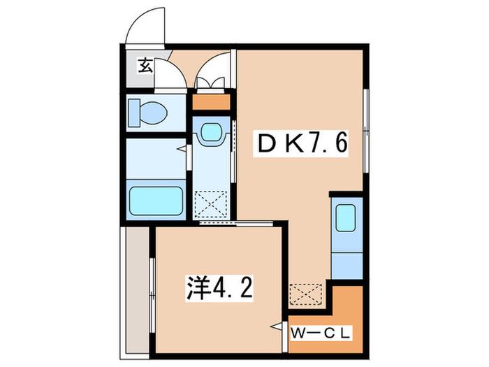 CHERISIS南6条(1DK/2階)の間取り写真